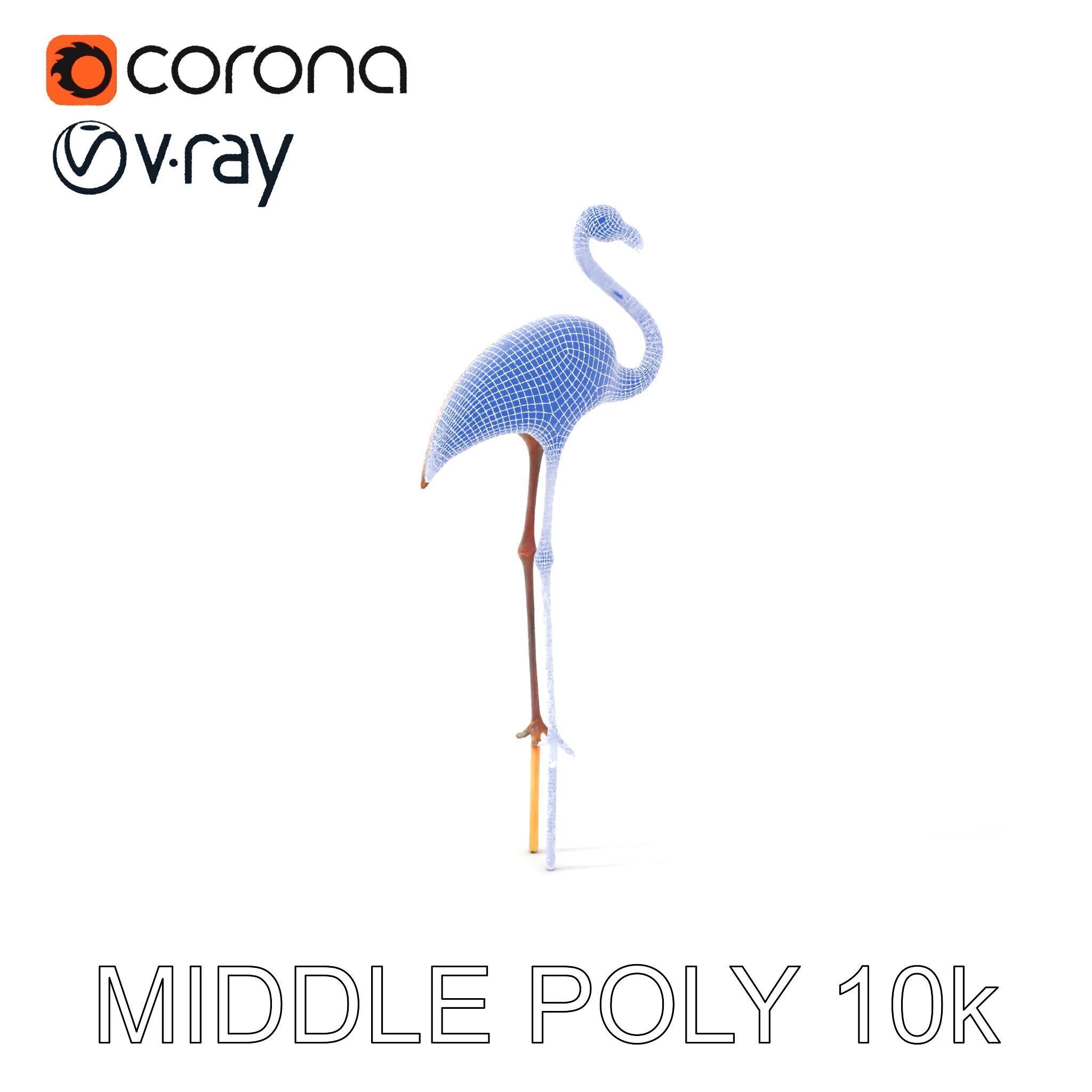 Decorative Flamingo Silhouette Model Pack Low-poly 3D model_25