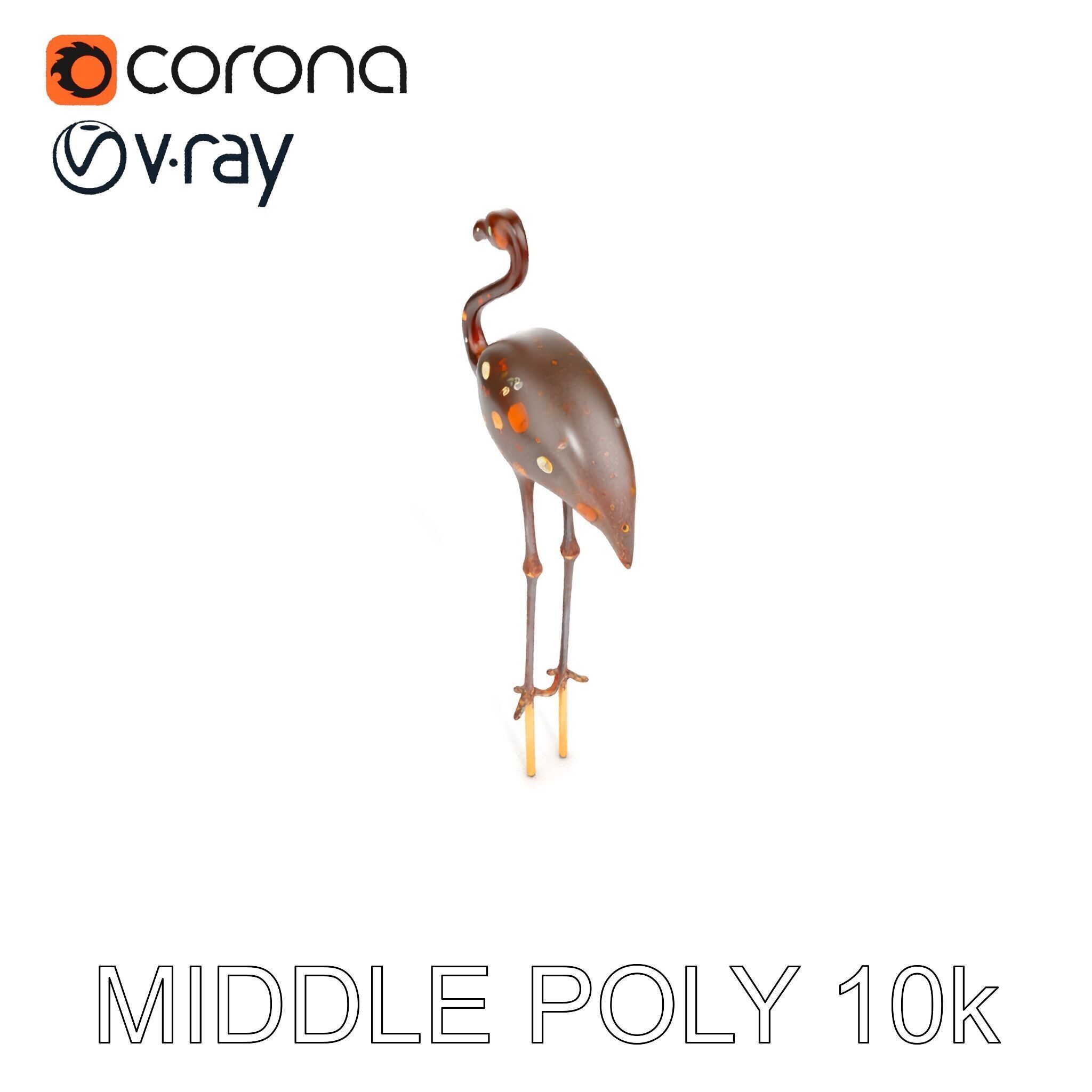 Decorative Flamingo Silhouette Model Pack Low-poly 3D model_17