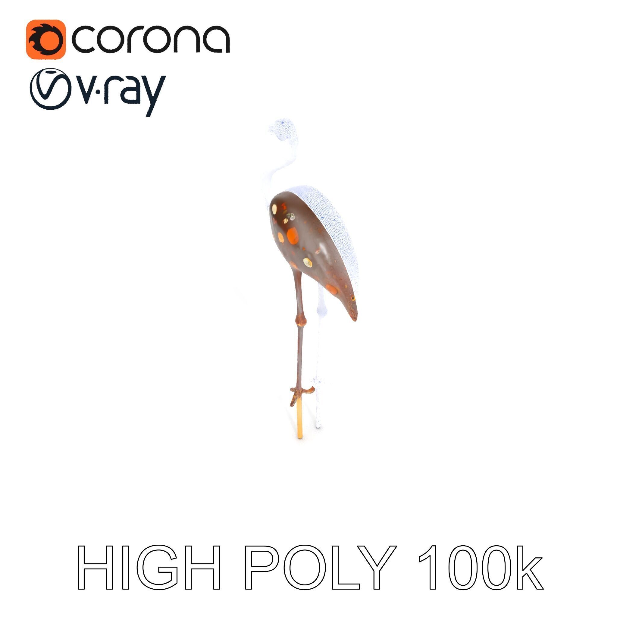 Decorative Flamingo Silhouette Model Pack Low-poly 3D model_30