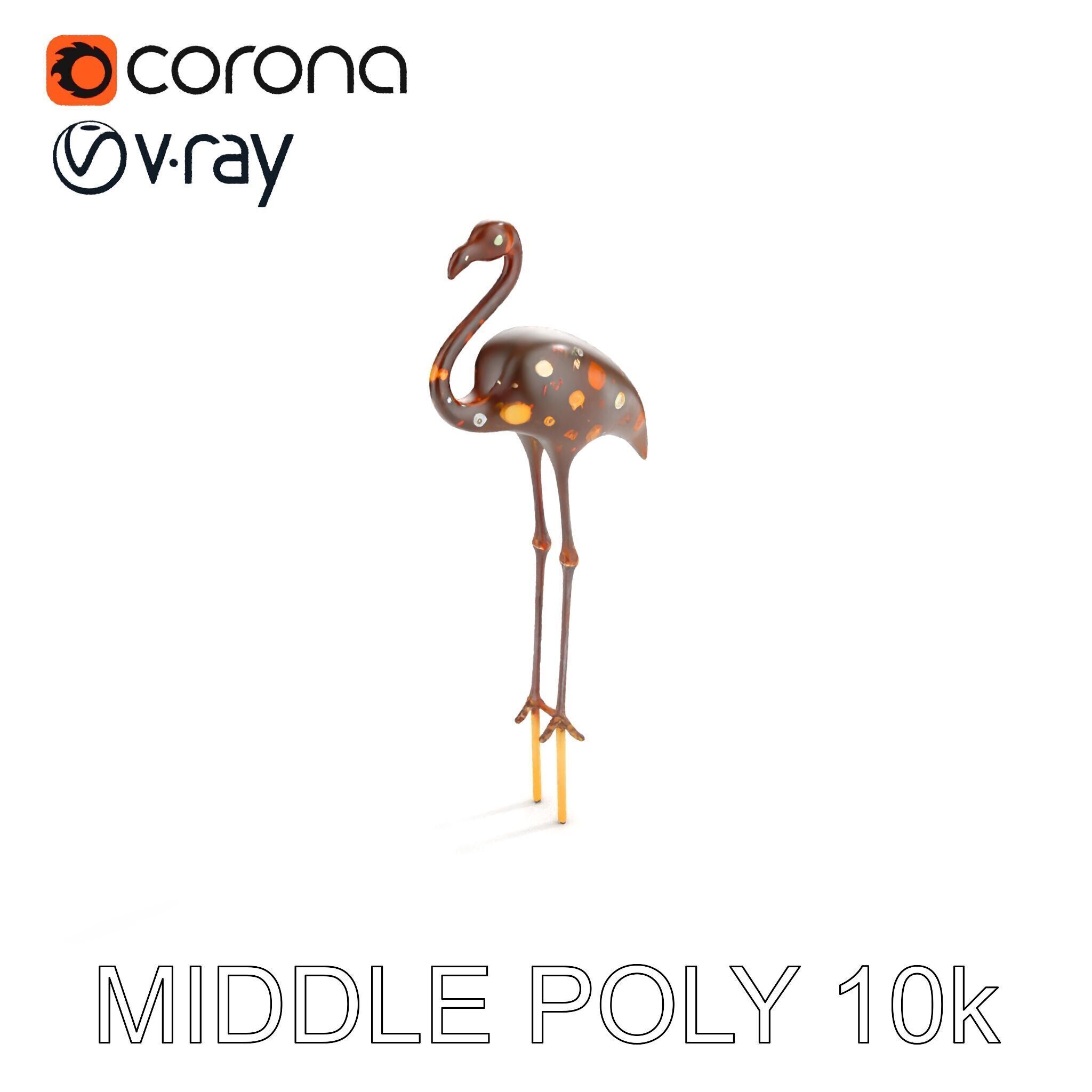 Decorative Flamingo Silhouette Model Pack Low-poly 3D model_22