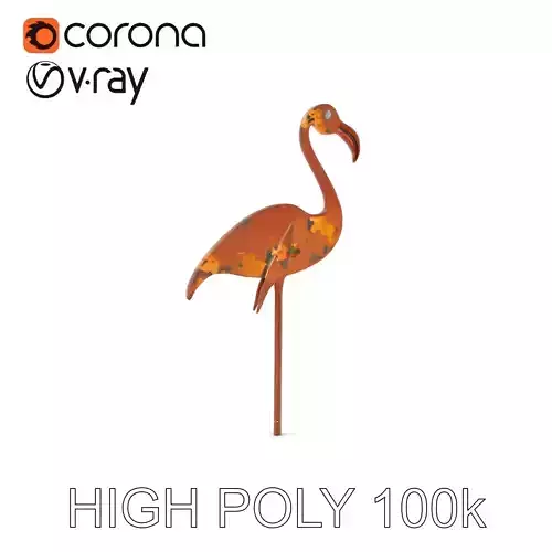 Rustic Flamingo Ornament D Model Pack