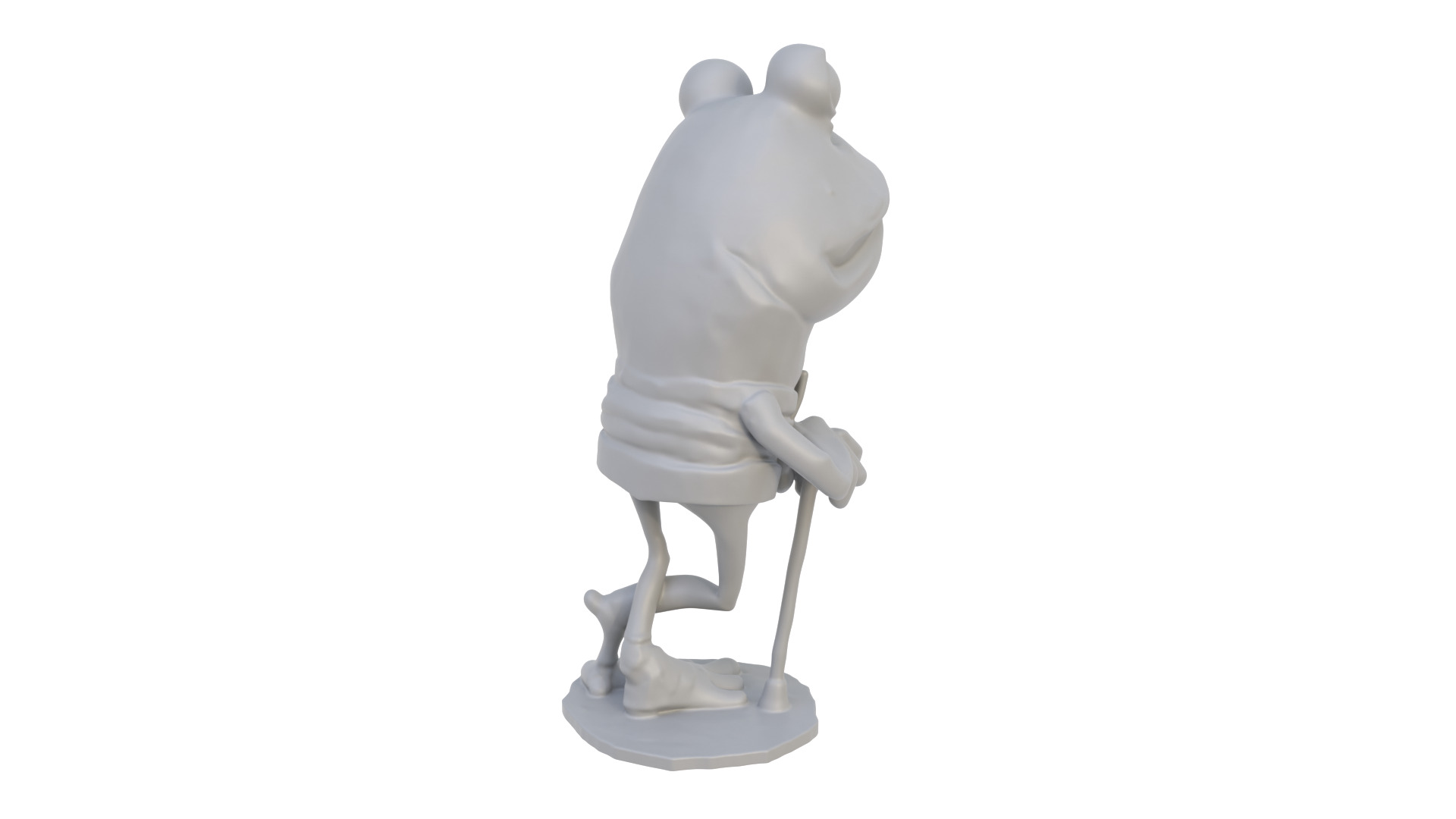 Cartoon toad figurine 3D model_5