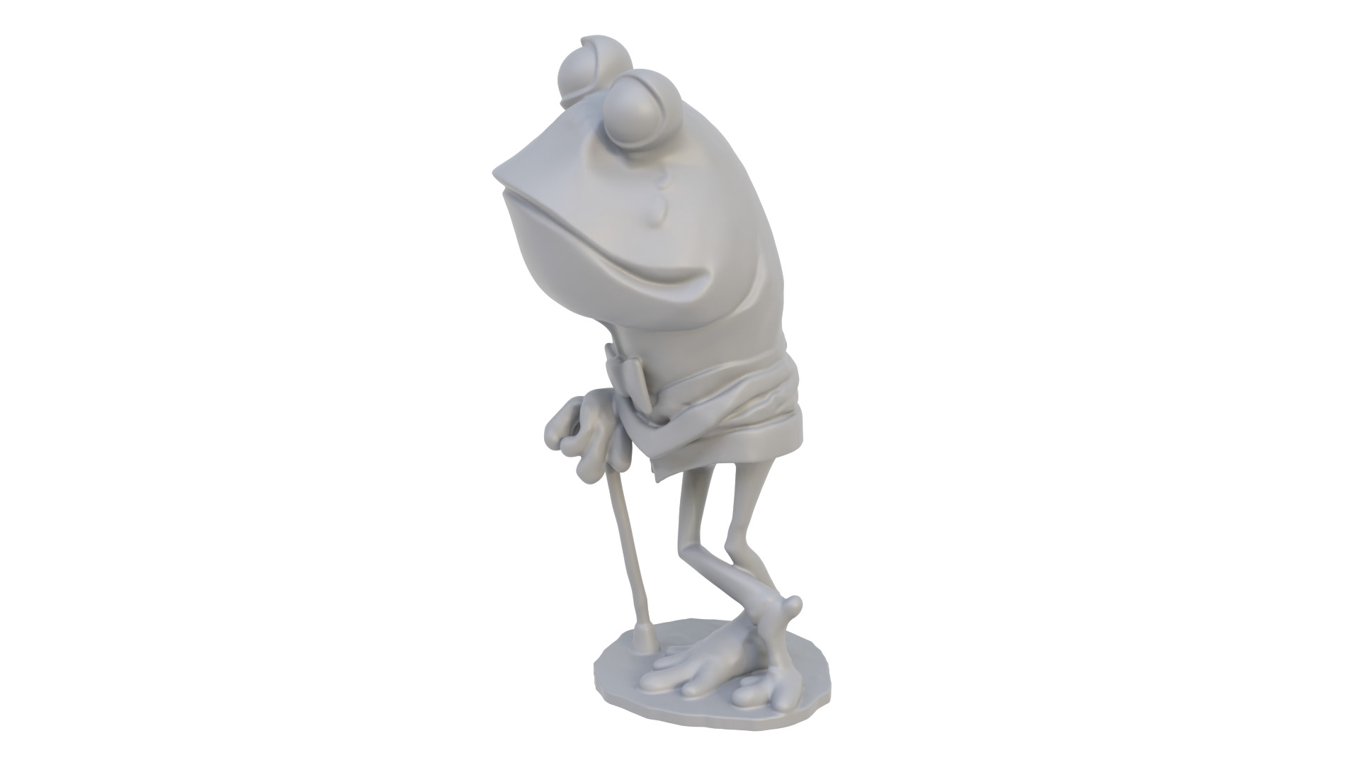 Cartoon toad figurine 3D model_2