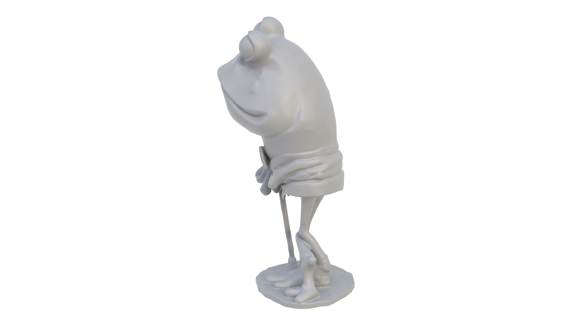 Cartoon toad figurine 3D model_3