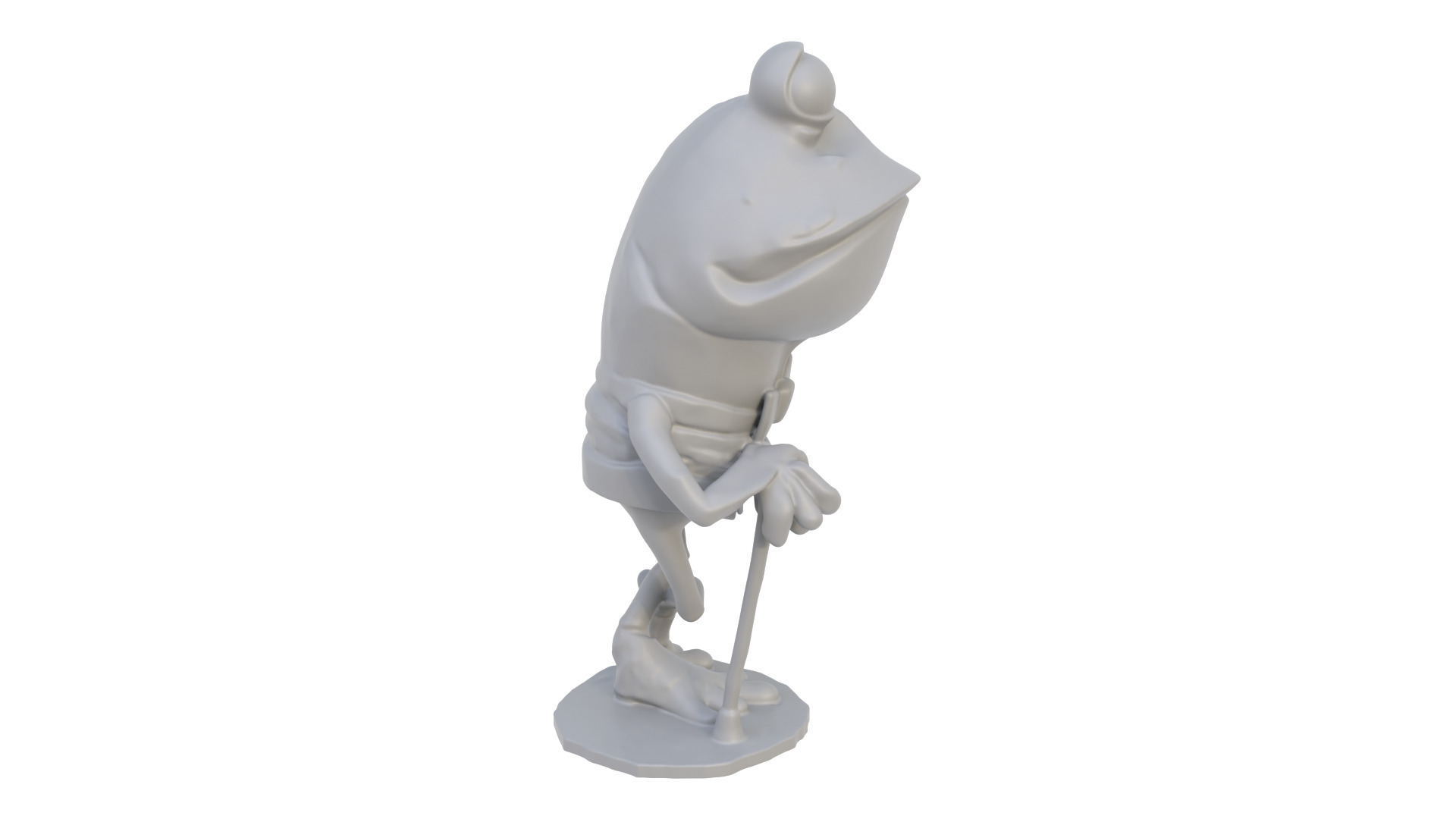 Cartoon toad figurine 3D model_6