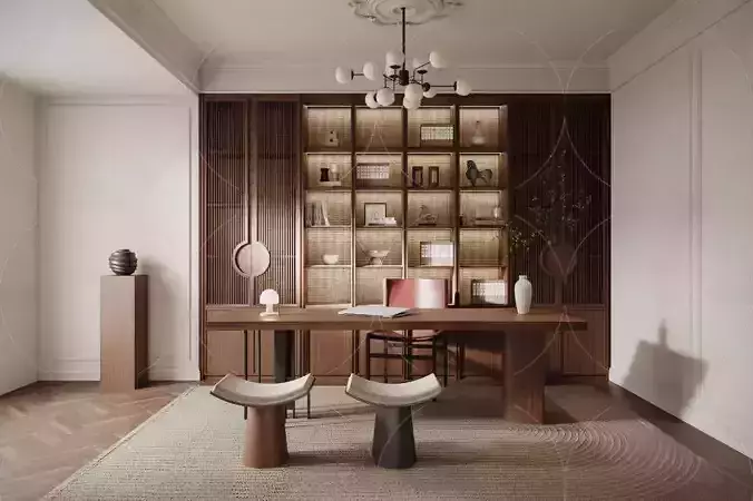 3DS MAX WABI SABI STYLE 3D STUDY AREA 0012