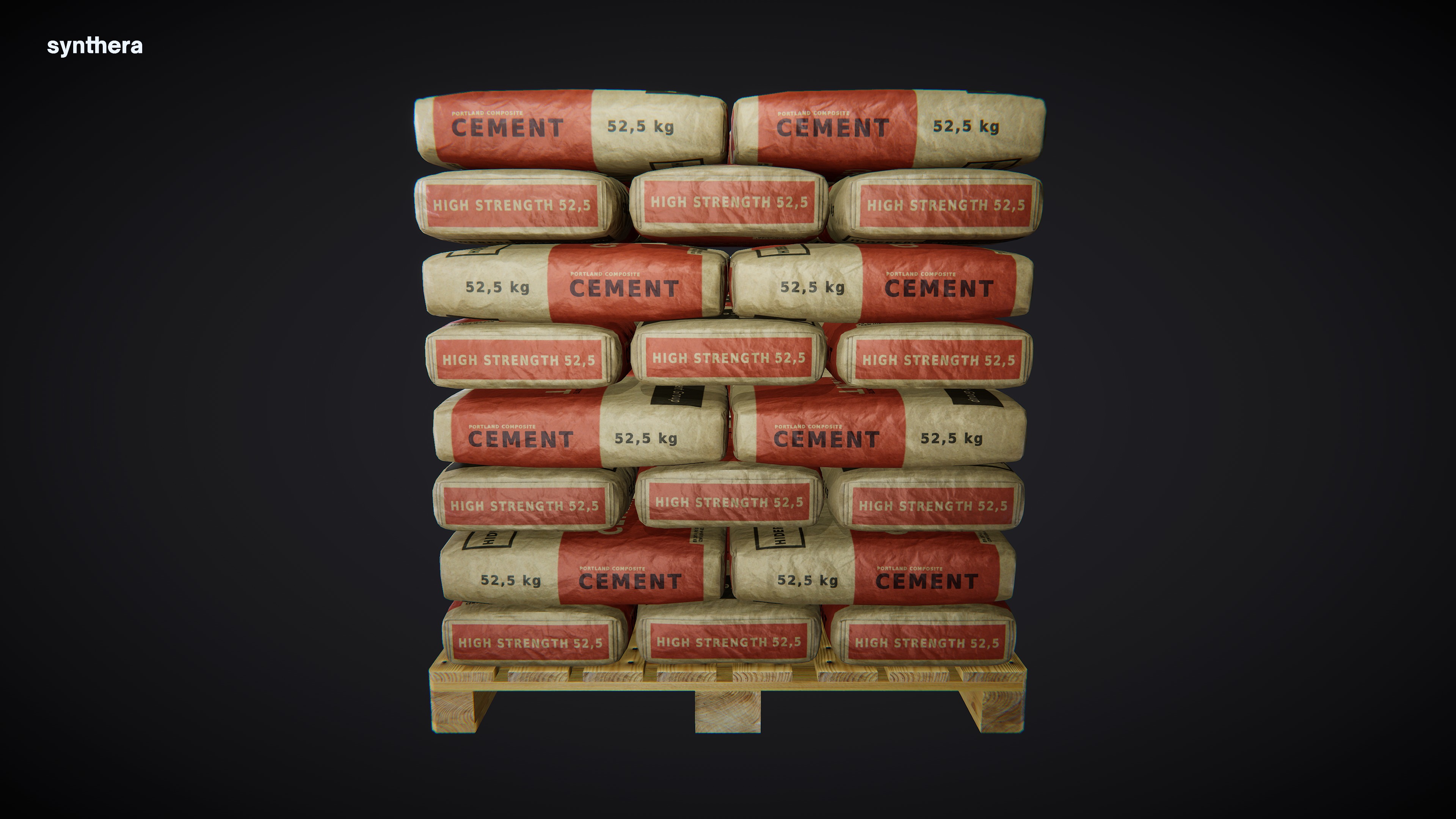 Pallet Cement Bag 3D model_4