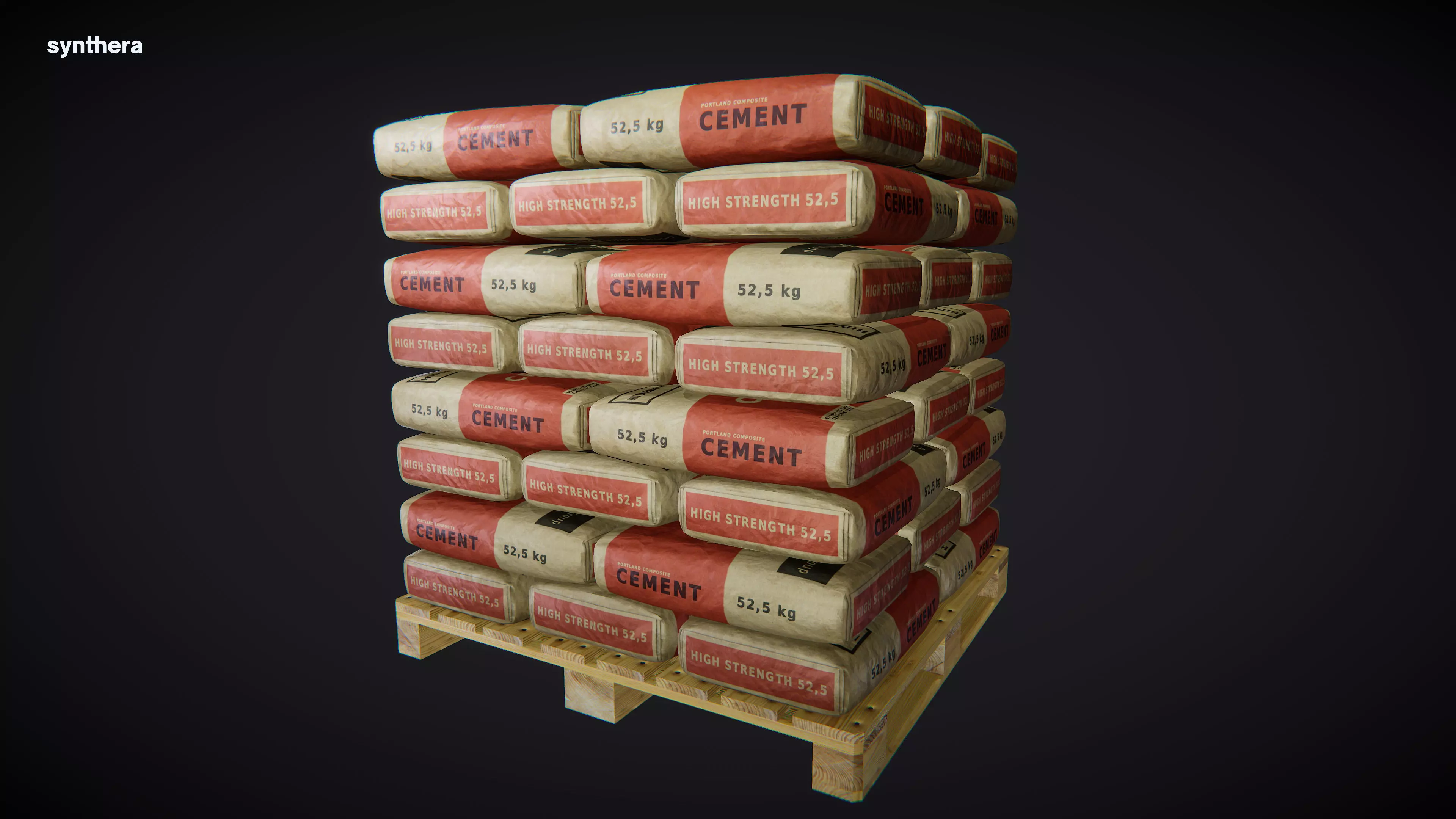 Pallet Cement Bag 3D model_0