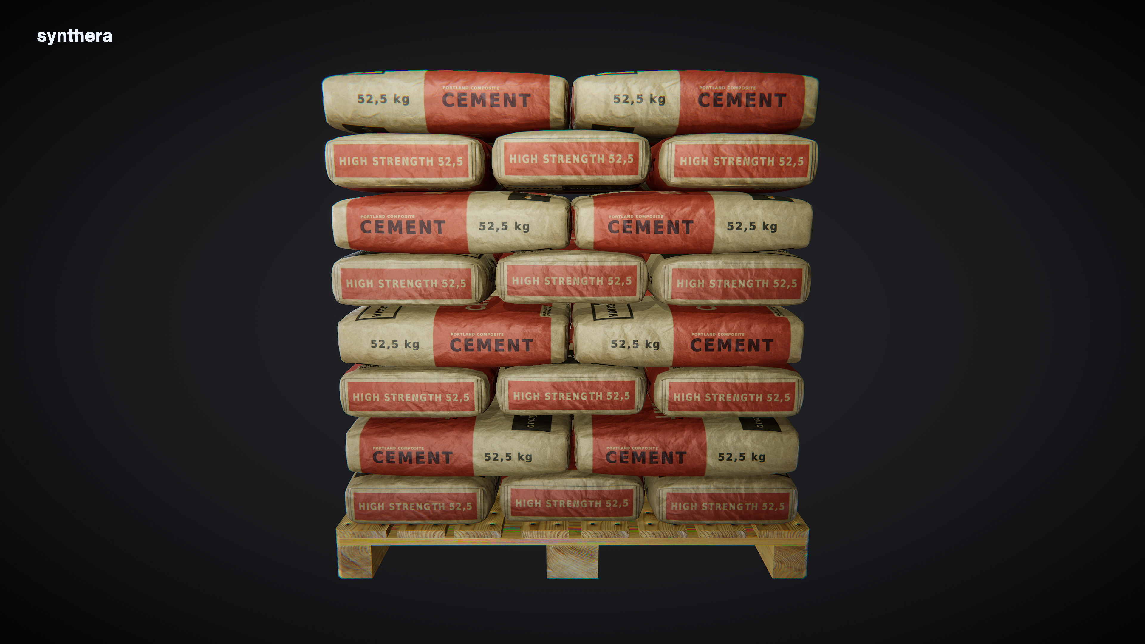 Pallet Cement Bag 3D model_2