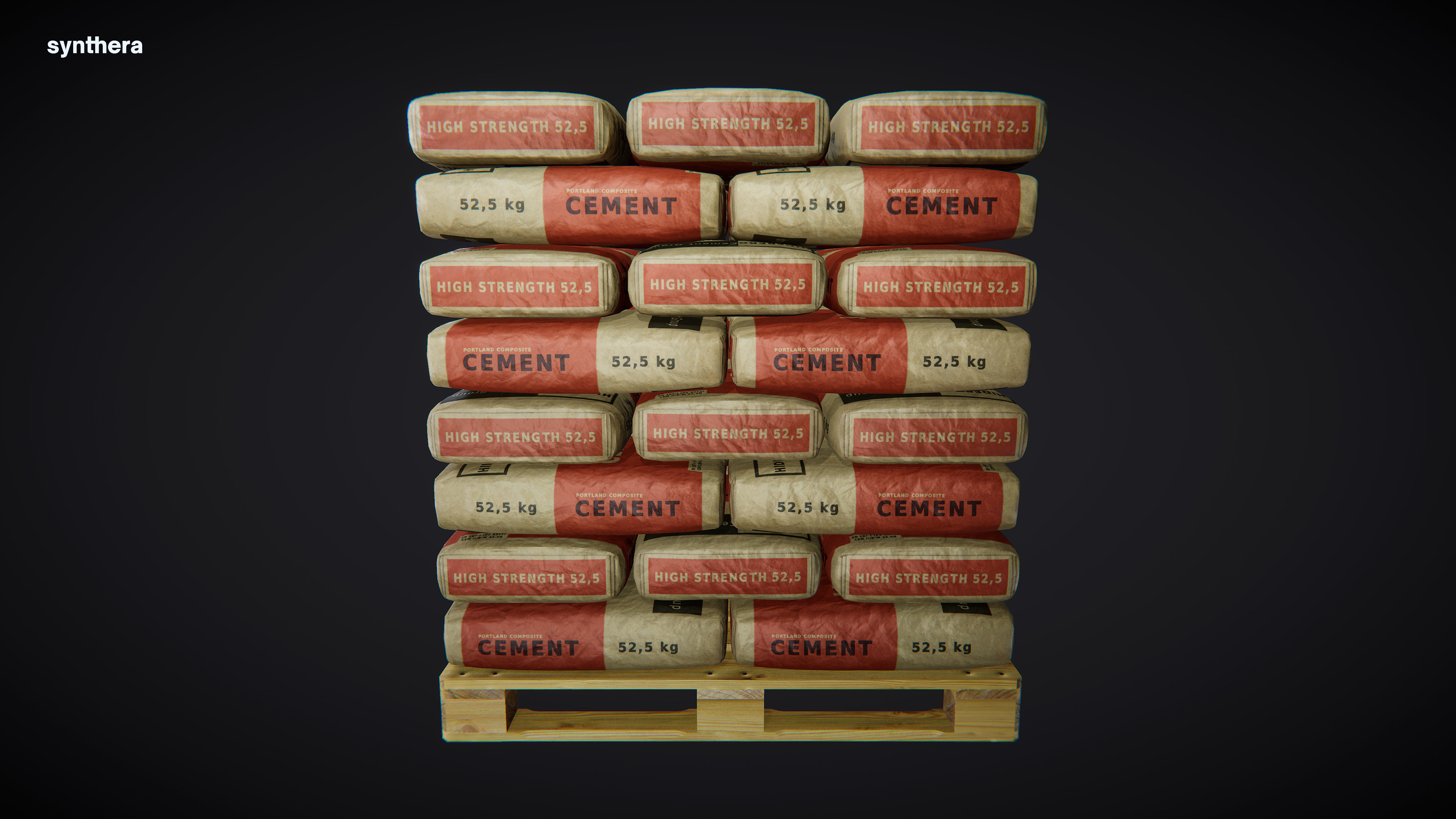 Pallet Cement Bag 3D model_3