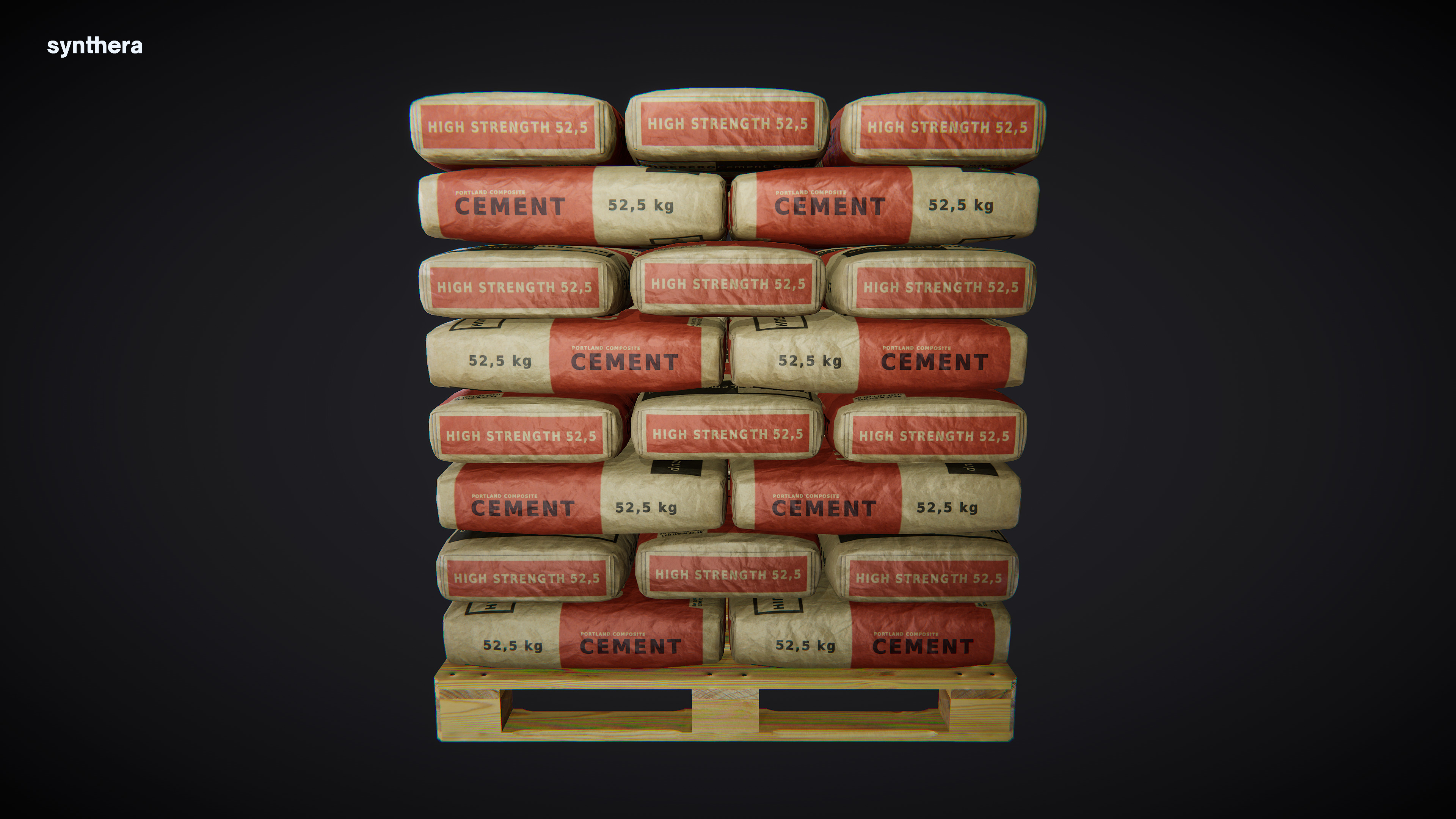 Pallet Cement Bag 3D model_5