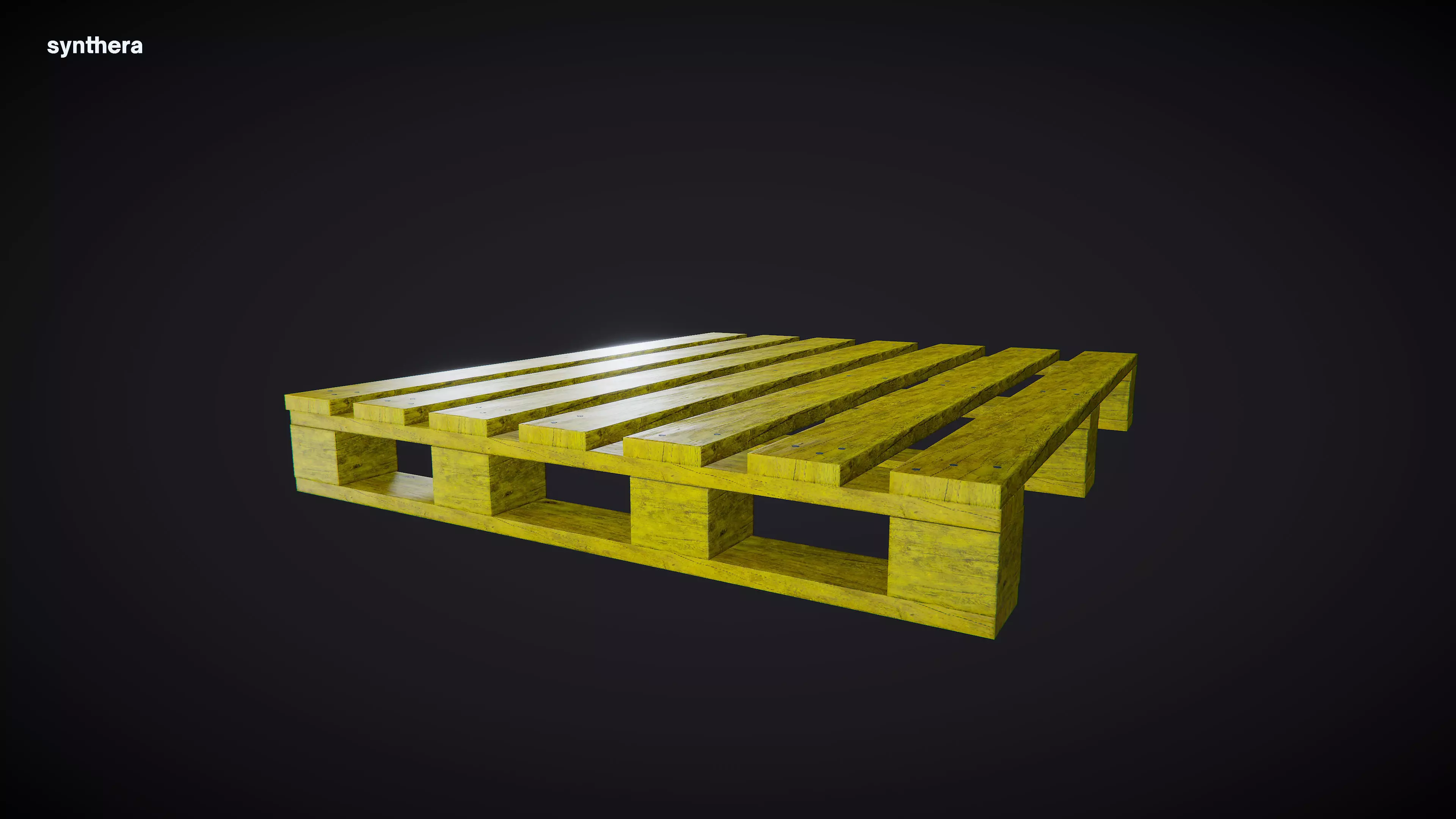 Pallet 01 Yellow Paint 3D model_0