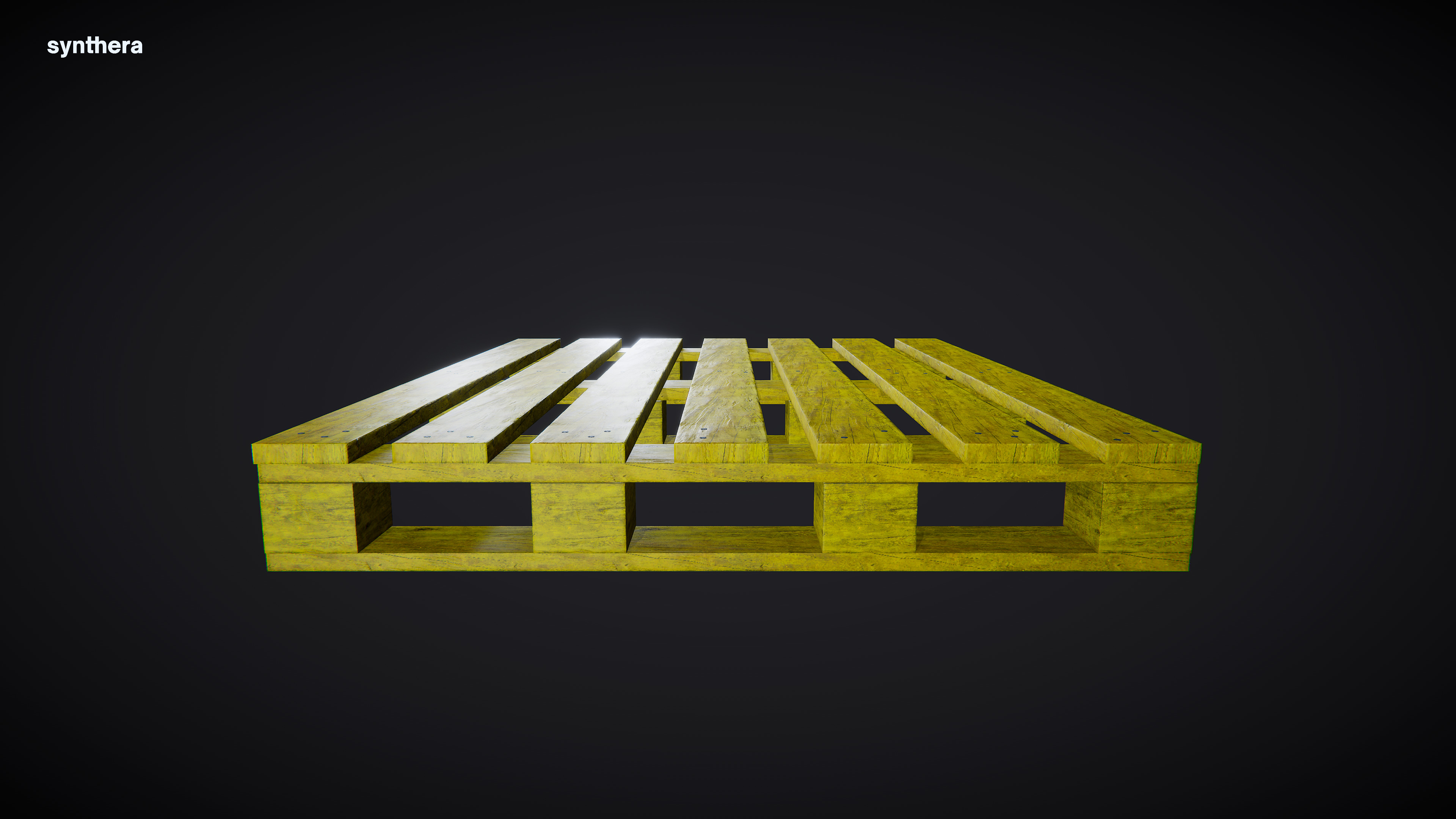 Pallet 01 Yellow Paint 3D model_2