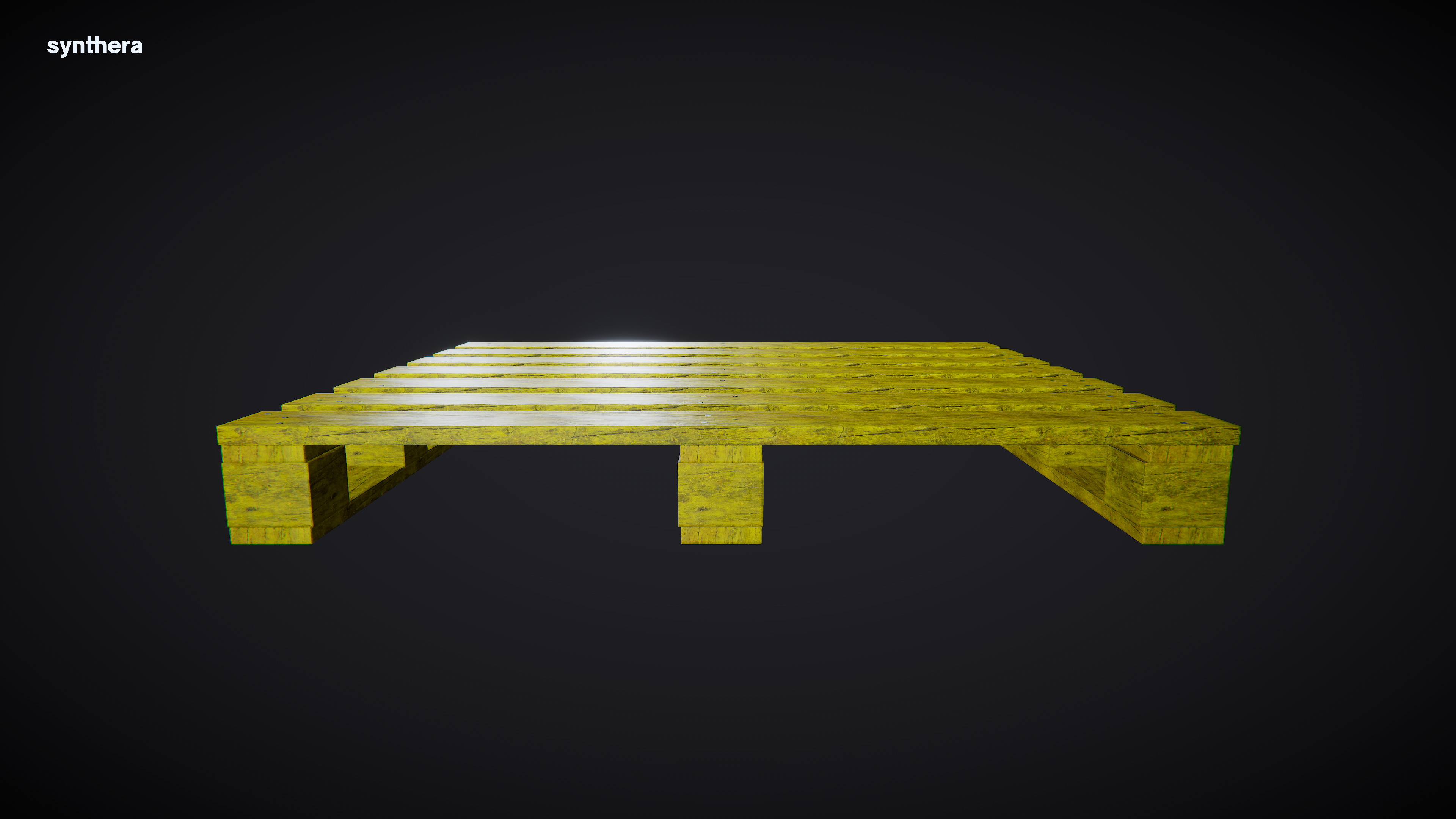 Pallet 01 Yellow Paint 3D model_5