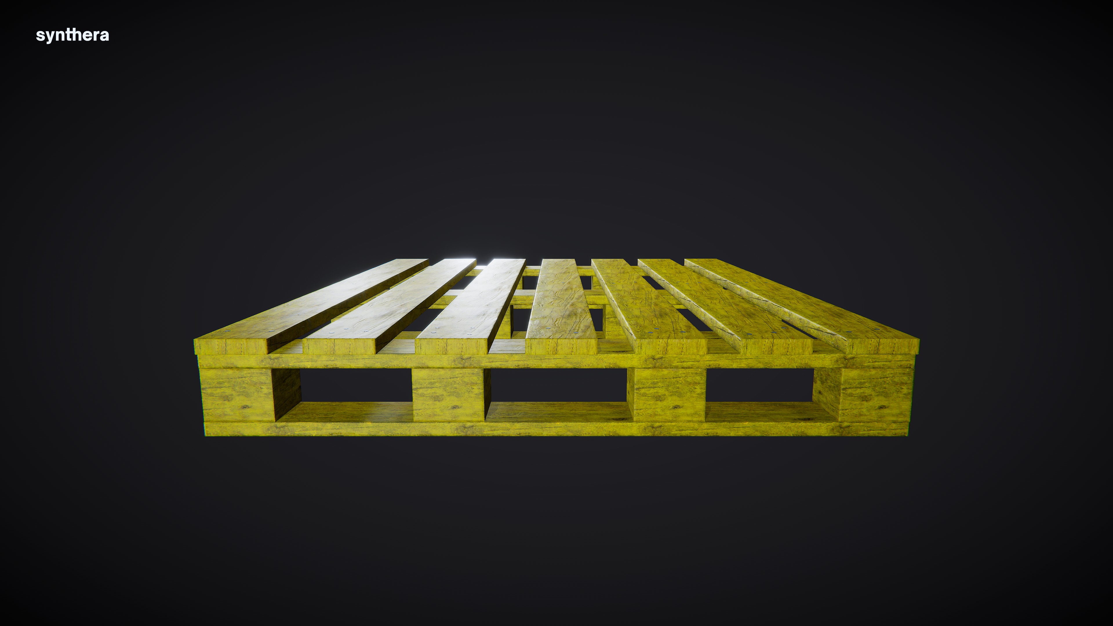 Pallet 01 Yellow Paint 3D model_4
