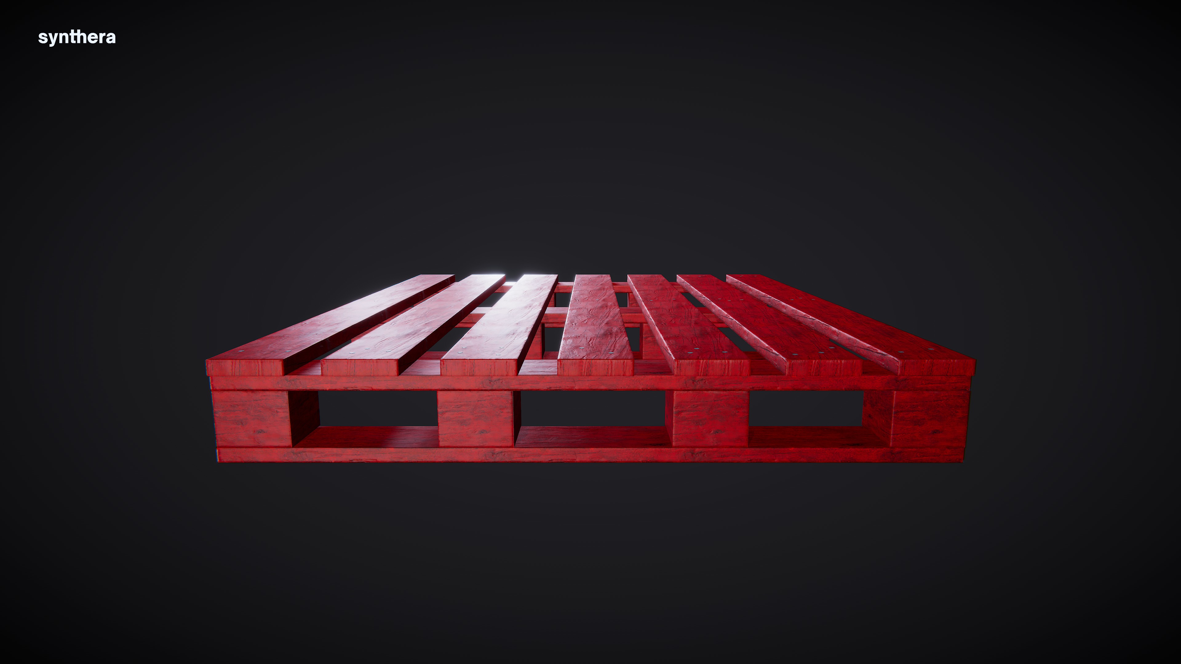 Pallet 01 Red Paint 3D model_4