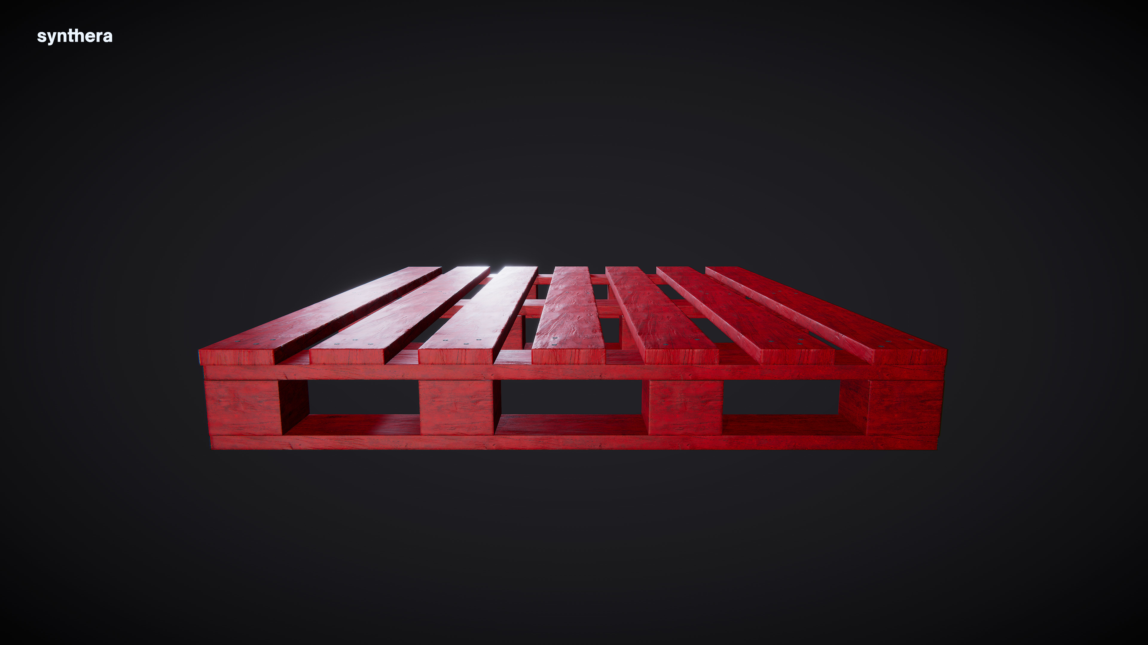 Pallet 01 Red Paint 3D model_2