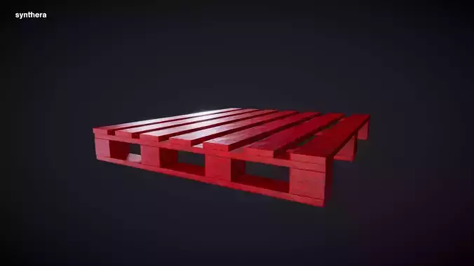 Pallet 01 Red Paint 3D model
