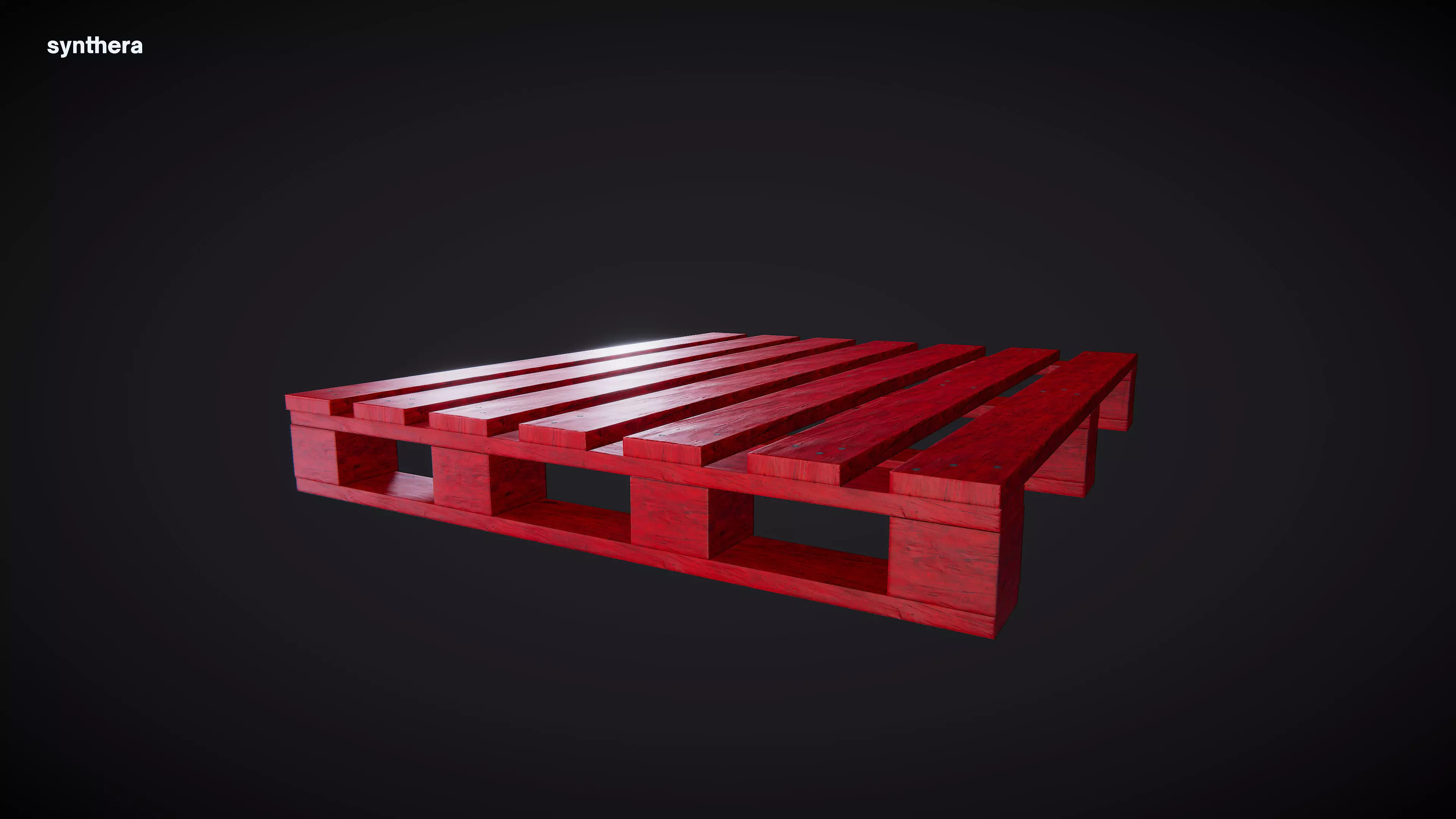 Pallet 01 Red Paint 3D model_0