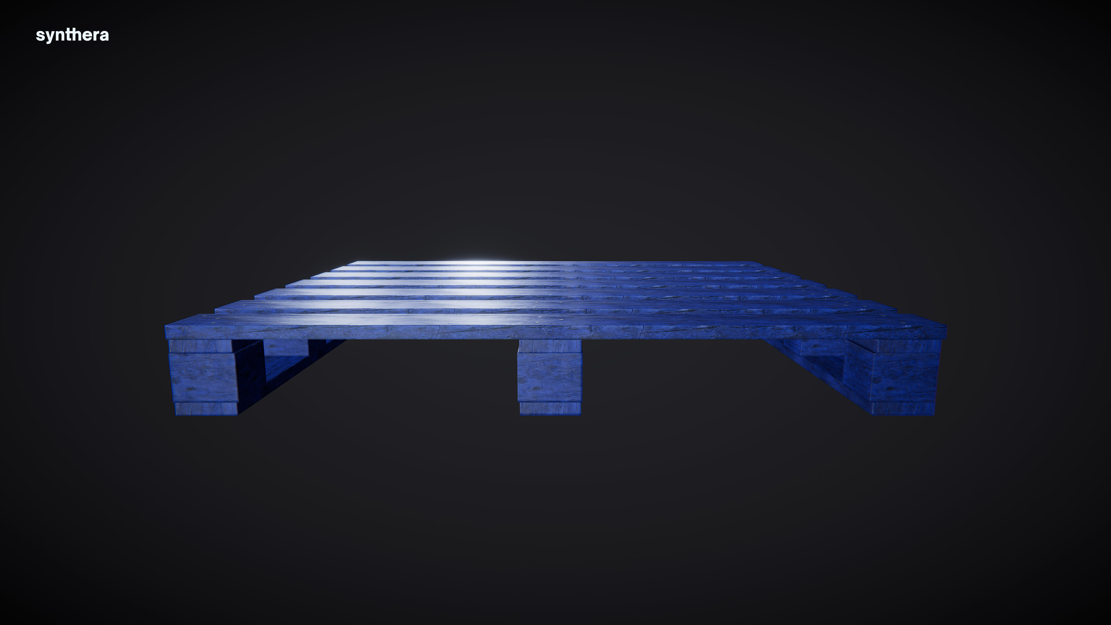 Pallet 01 Blue Paint 3D model_5