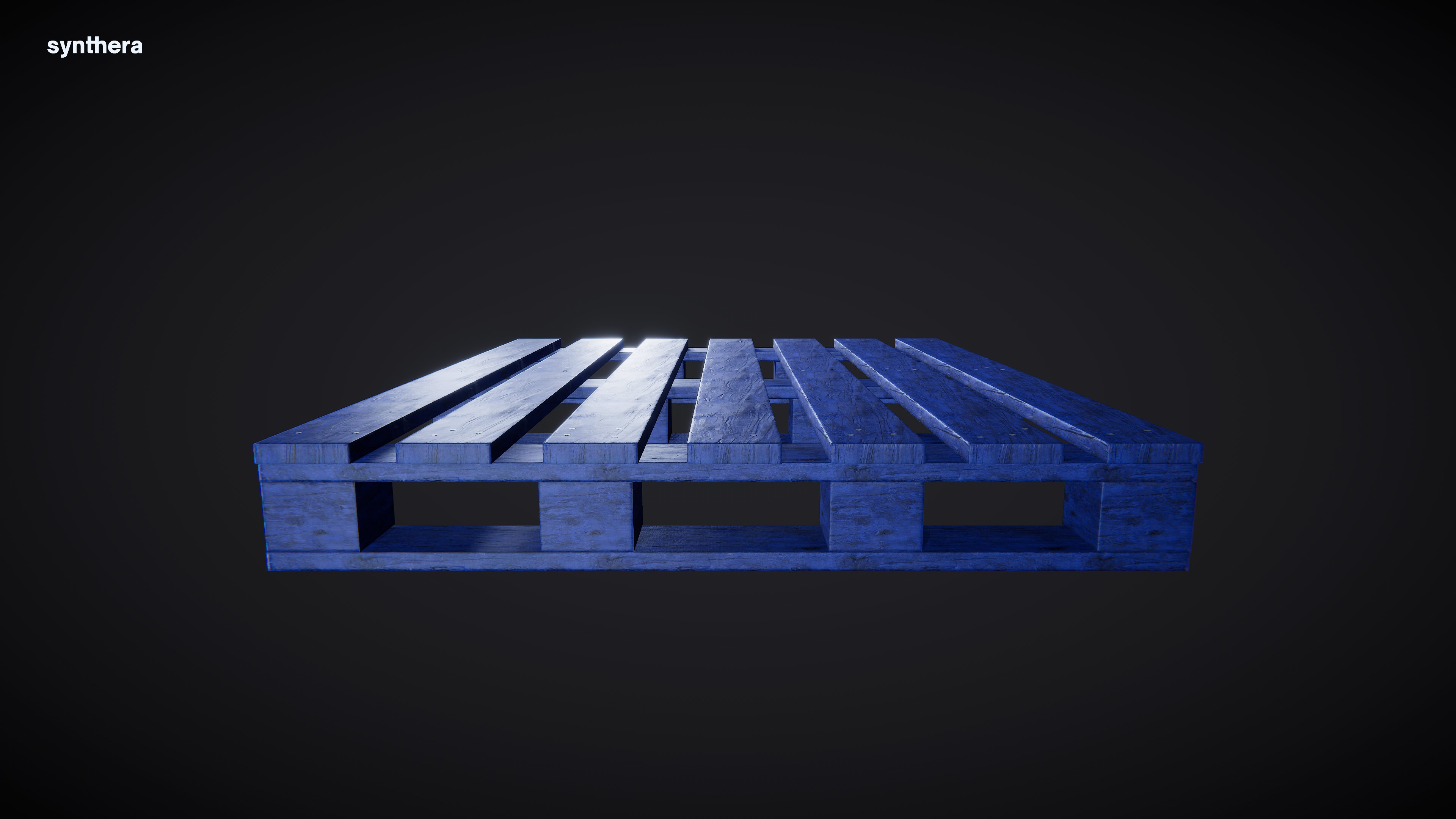 Pallet 01 Blue Paint 3D model_4