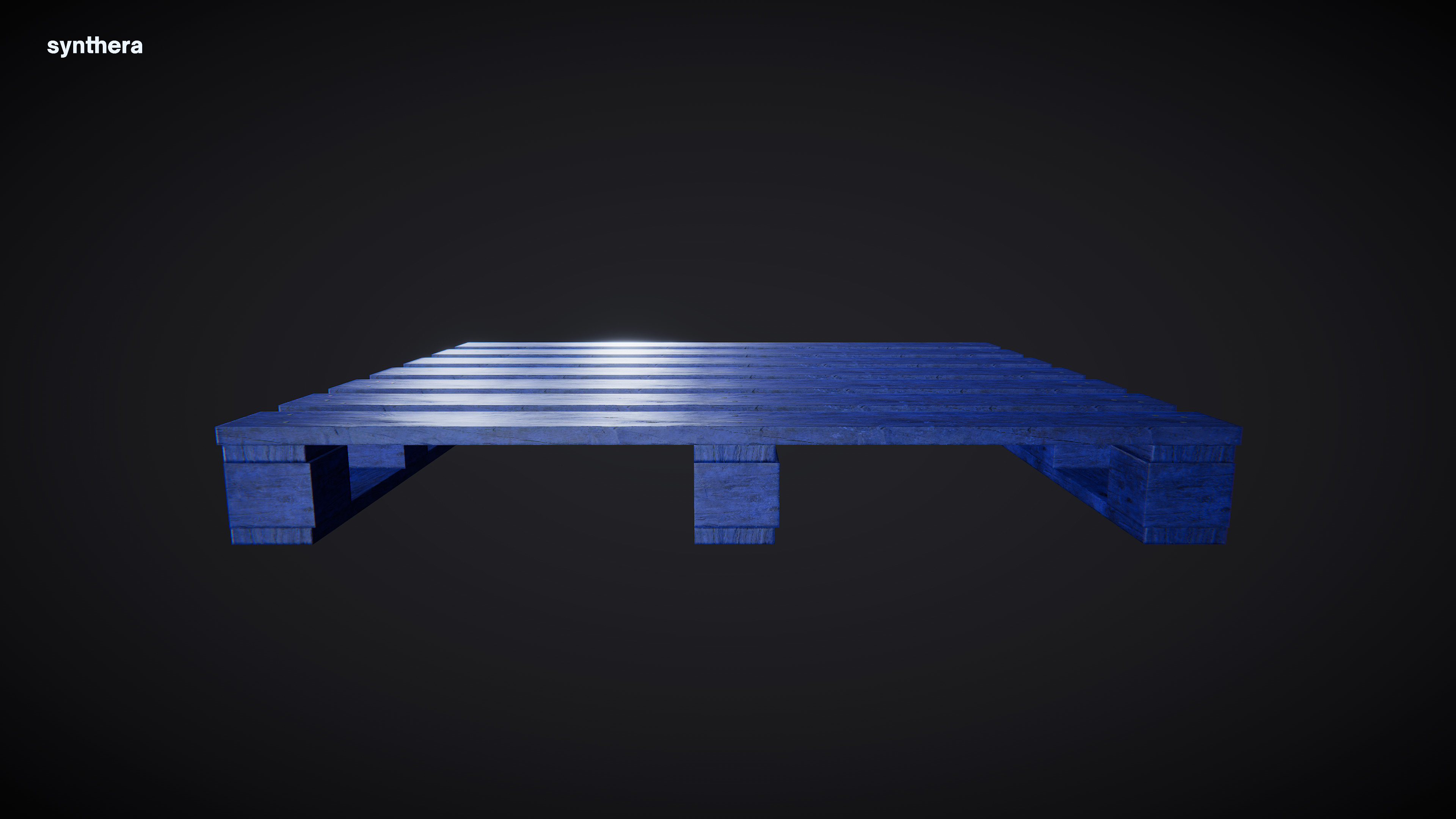 Pallet 01 Blue Paint 3D model_3