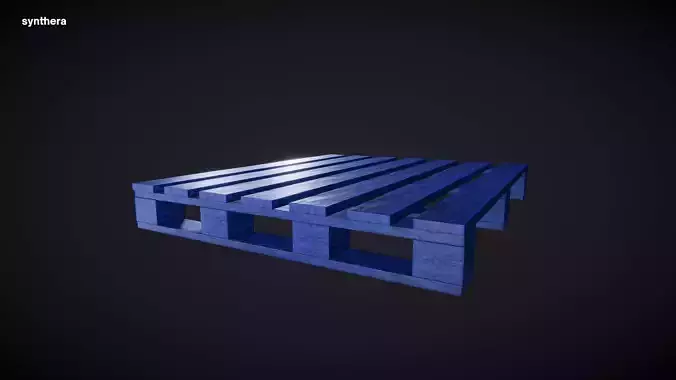 Pallet 01 Blue Paint 3D model