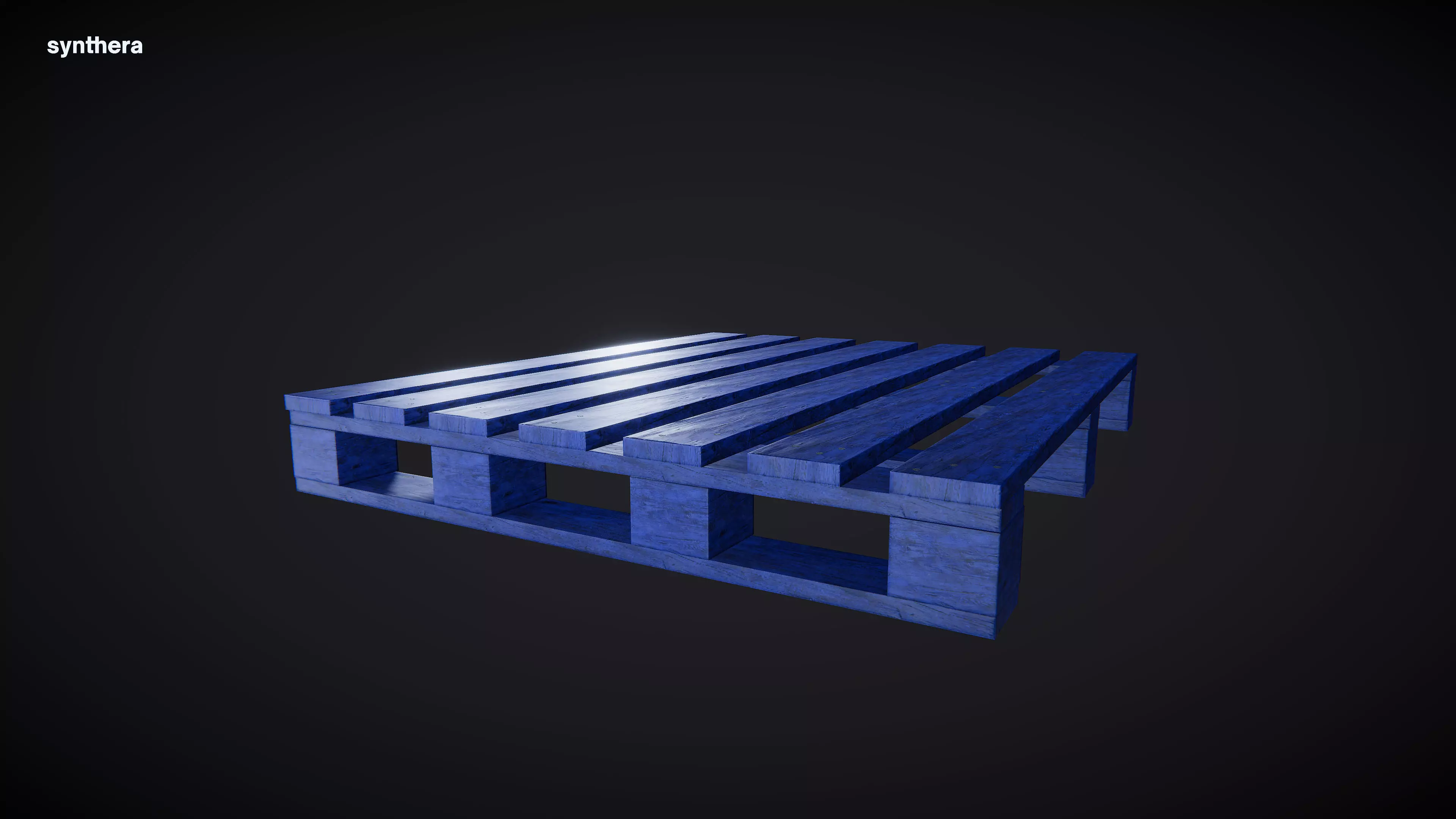 Pallet 01 Blue Paint 3D model_0