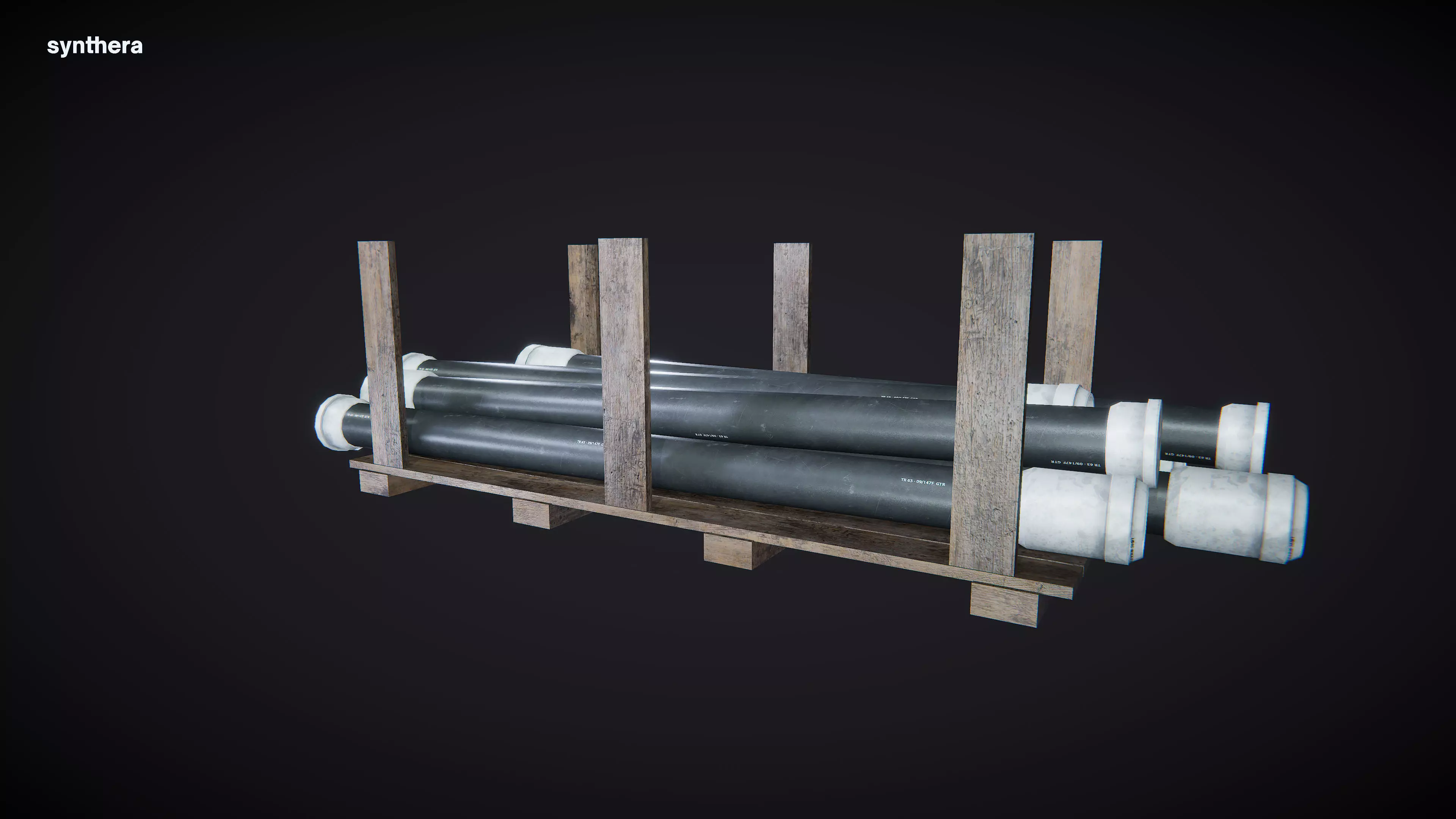 Construction Pipe Stack 01 3D model_0
