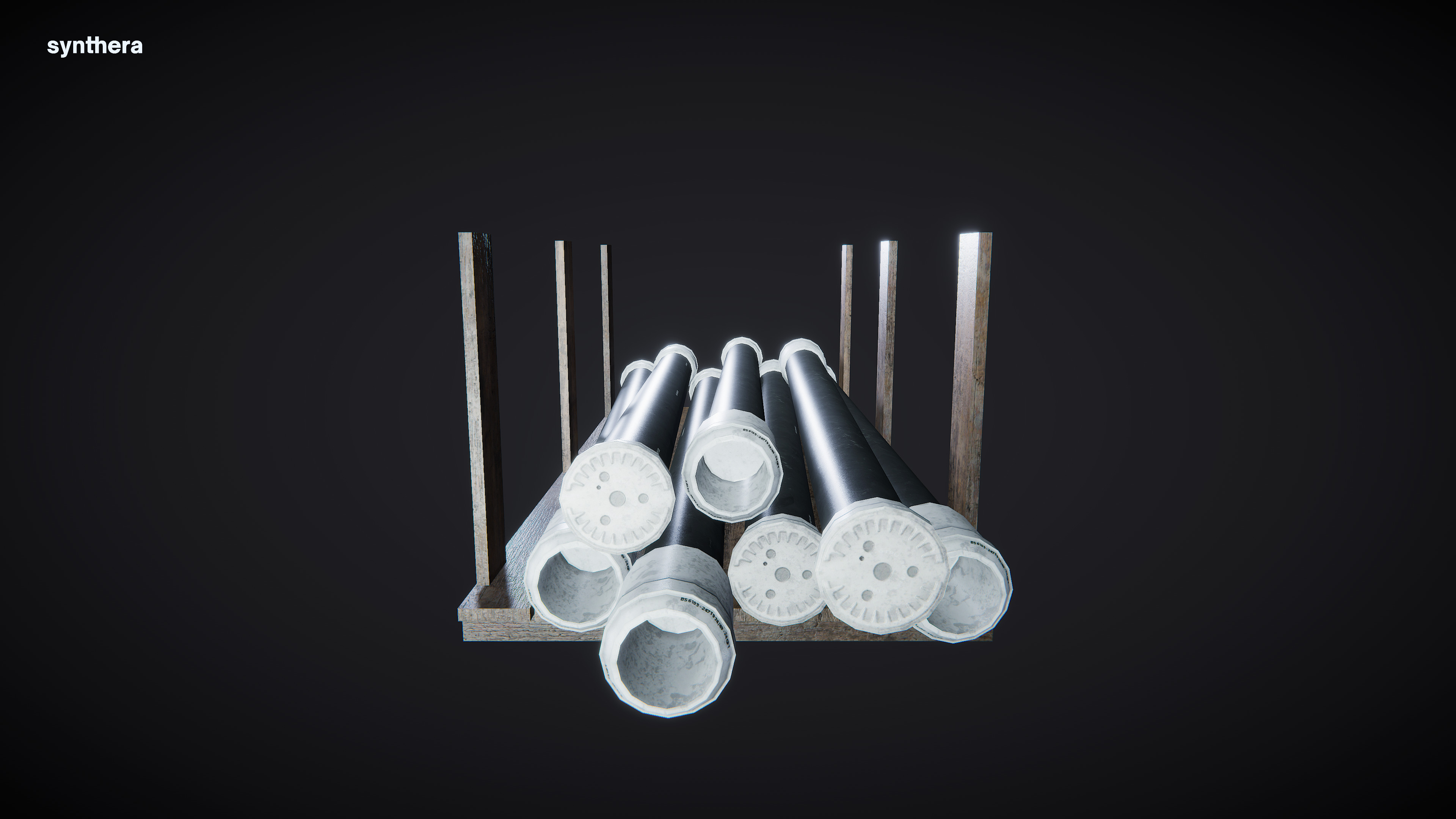 Construction Pipe Stack 01 3D model_5