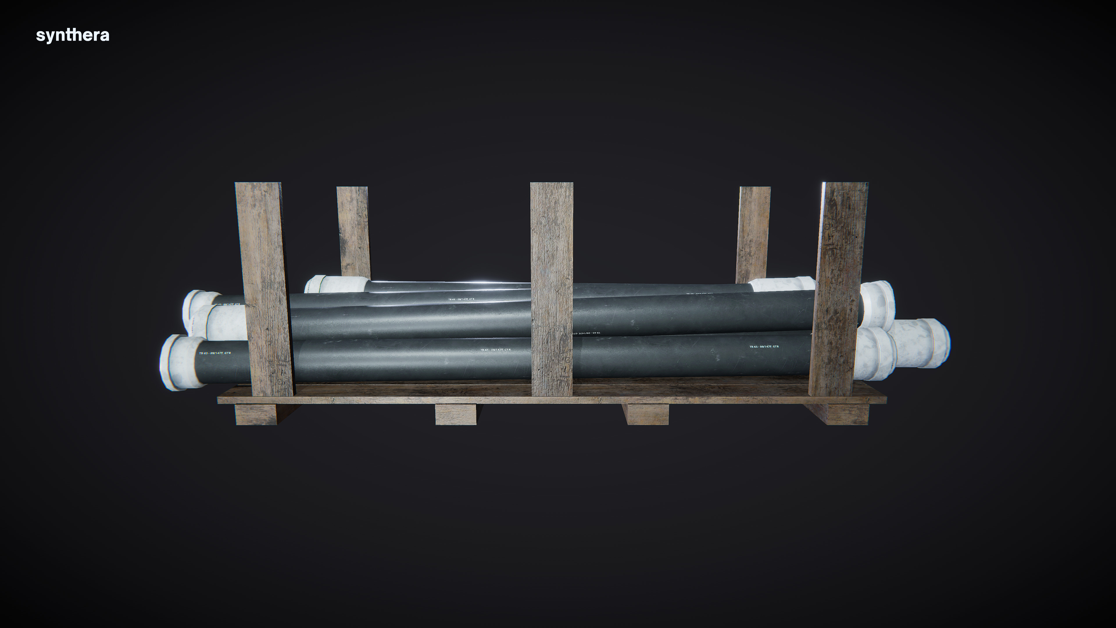 Construction Pipe Stack 01 3D model_2