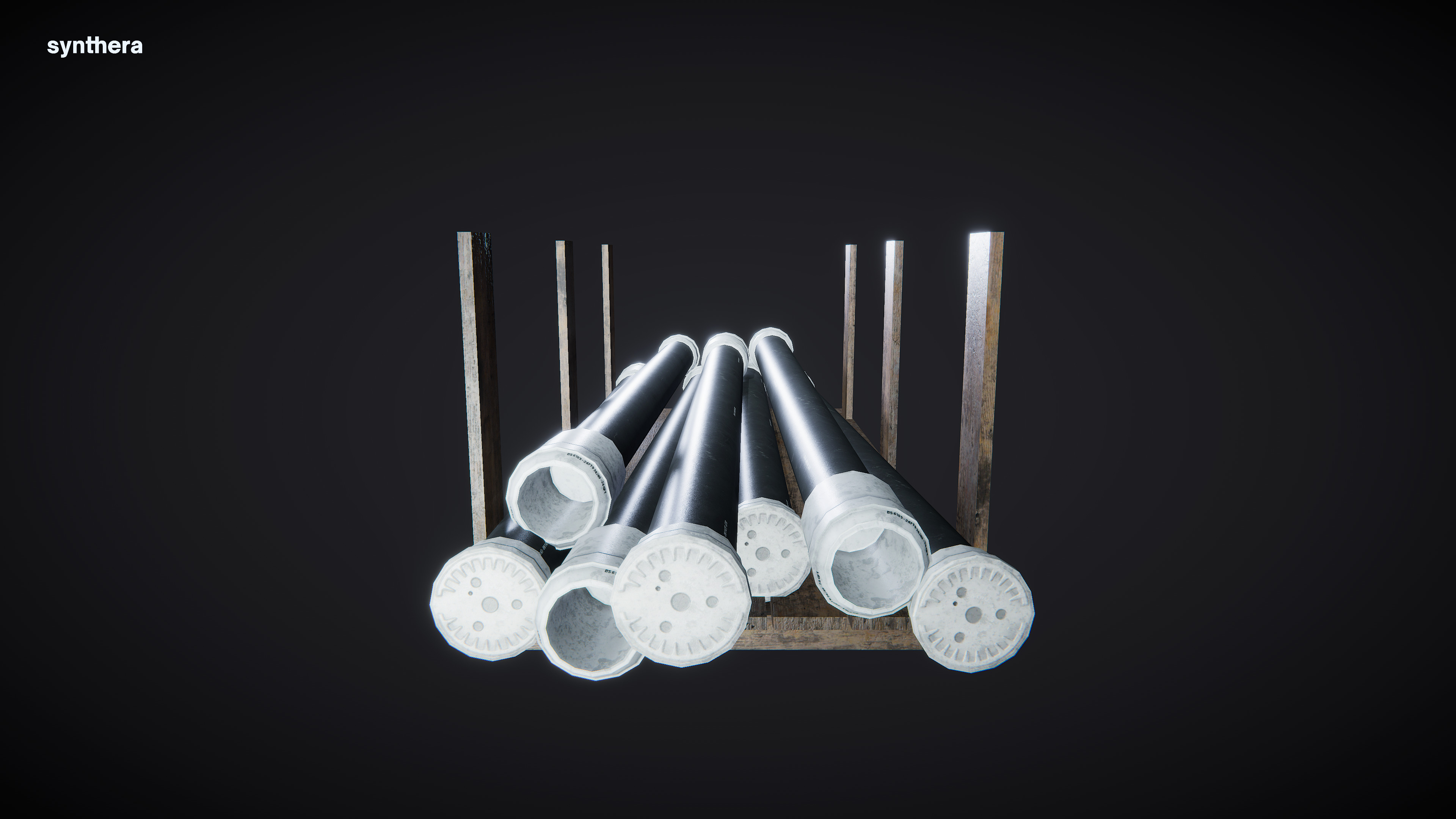 Construction Pipe Stack 01 3D model_3