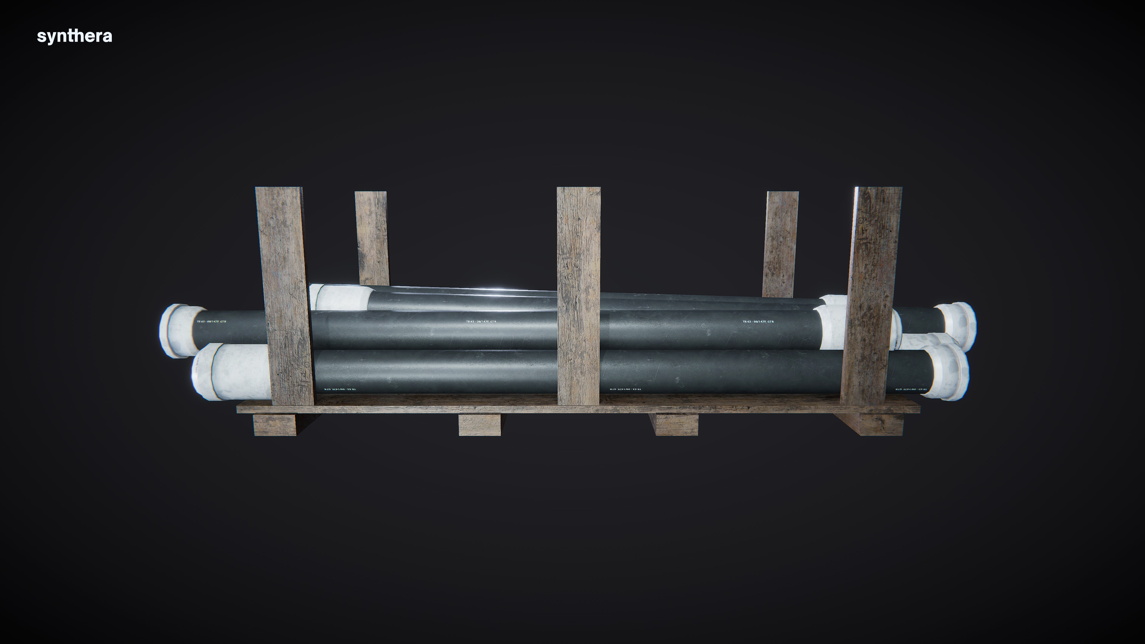 Construction Pipe Stack 01 3D model_4