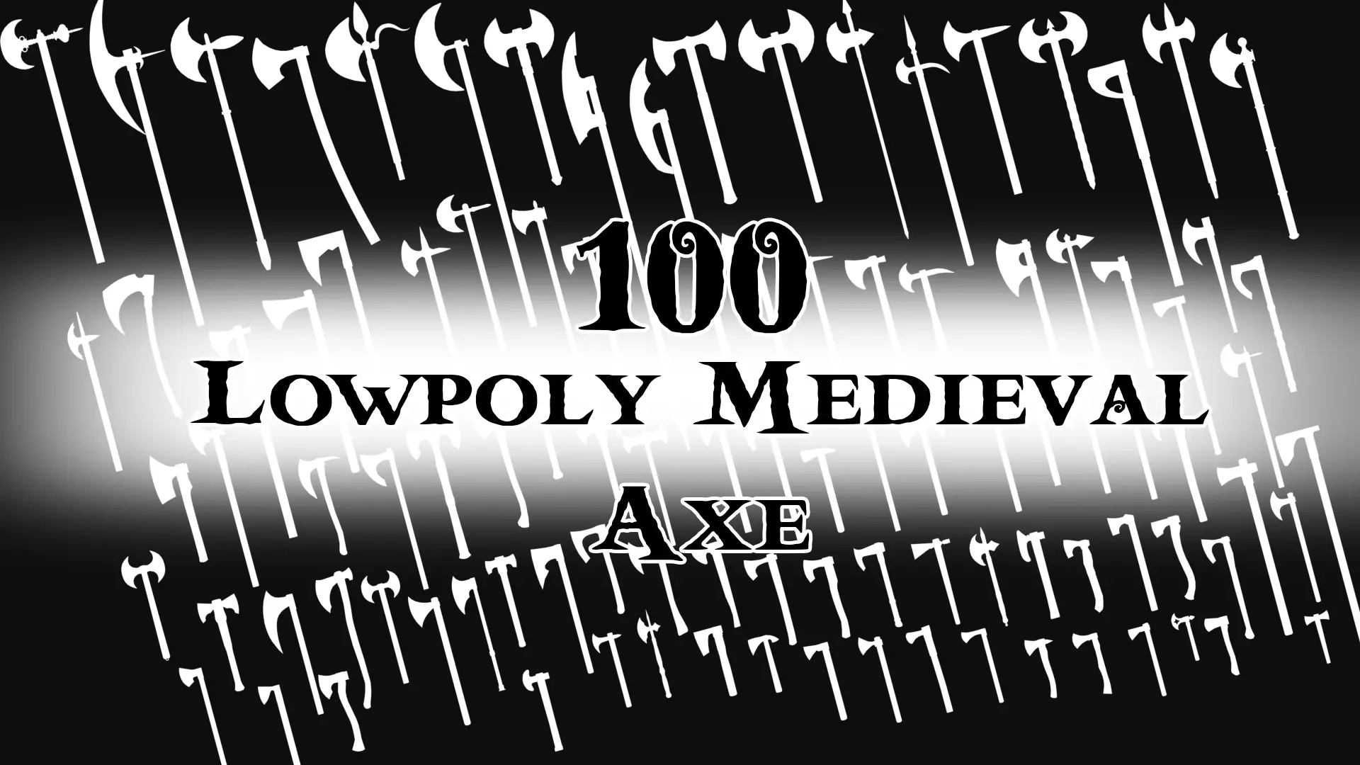 Medieval Axe Low-poly 3D model_0