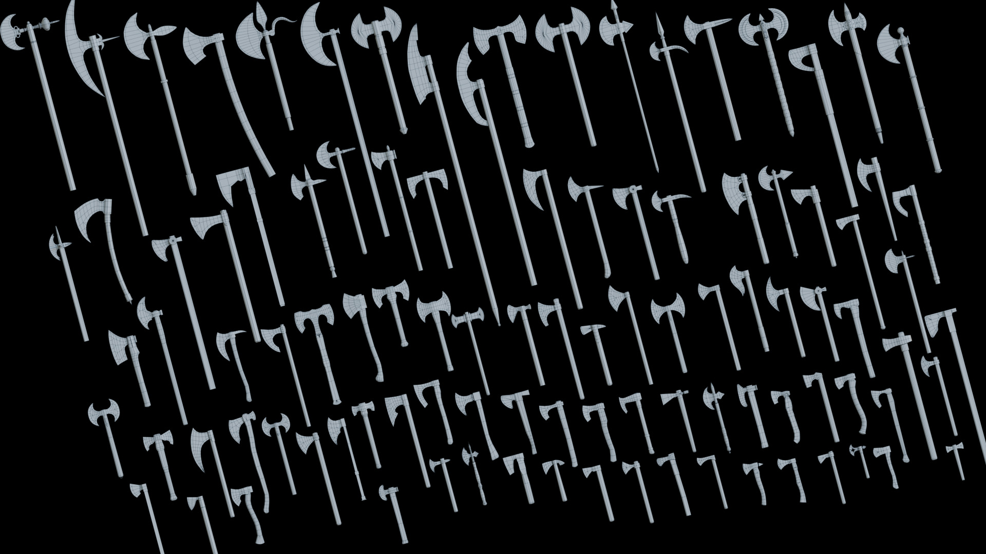 Medieval Axe Low-poly 3D model_2