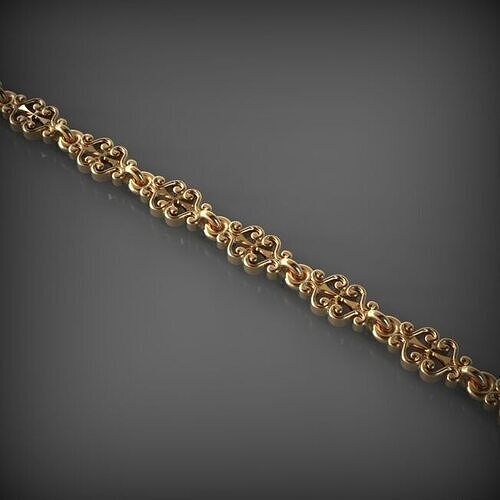 chain necklace bracelet 3d print model Ornate Gold Filigree  3D print model