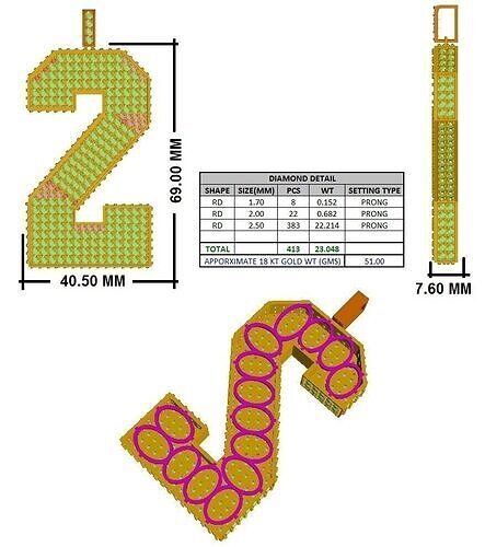 STL of Number 2 3D print model