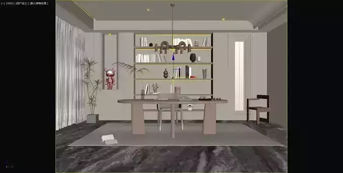 3DS MAX WABI SABI STYLE 3D STUDY AREA 0006