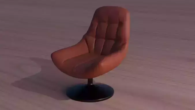 Modern Leather Armchair 3D Model Game Ready