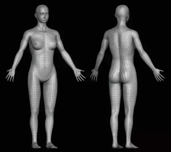 Female character Low-poly 3D model Female character Low-poly 3D model