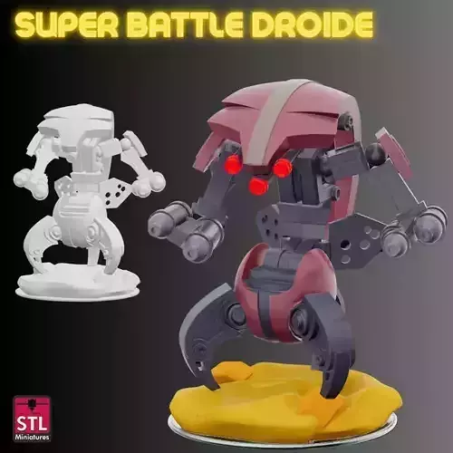 Super Battle Droid Comic Style FanArt 3D print model