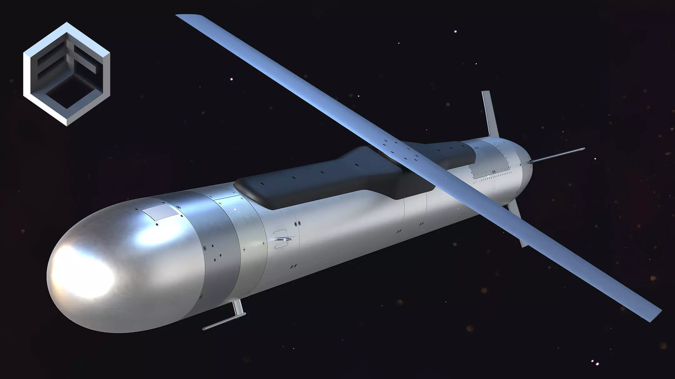 Black Arrow Small Cruise Missile Low-poly 3D model