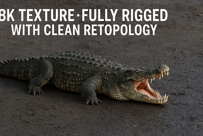 Crocodile Rigged 3D Model  3D model