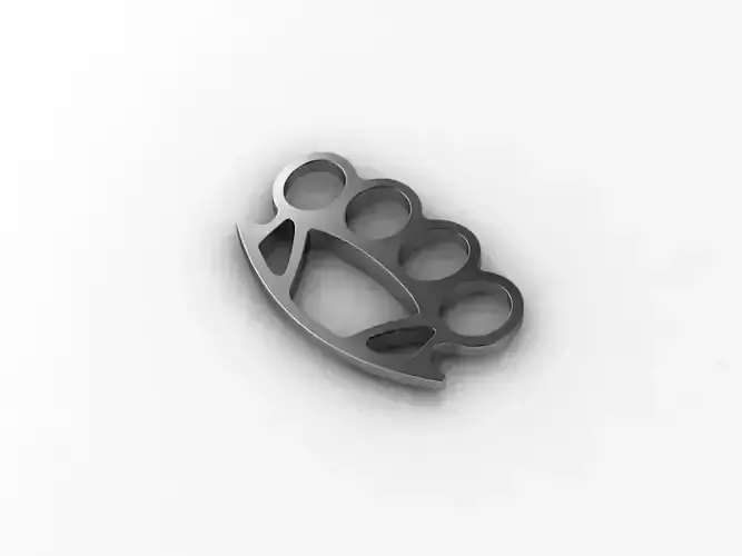brass knuckles Silver Pendant 3D model
