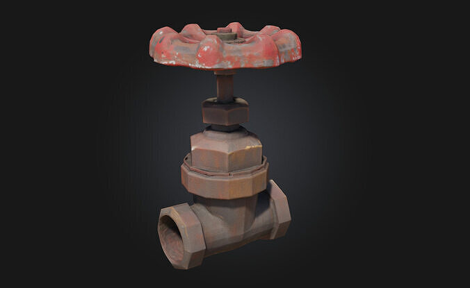 Rustic Valve Handle  Industrial Charm with Timeworn Character 3D model