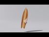 Fishboard Surfboard with 6 Graphic Design Variants Low-poly 3D model_1