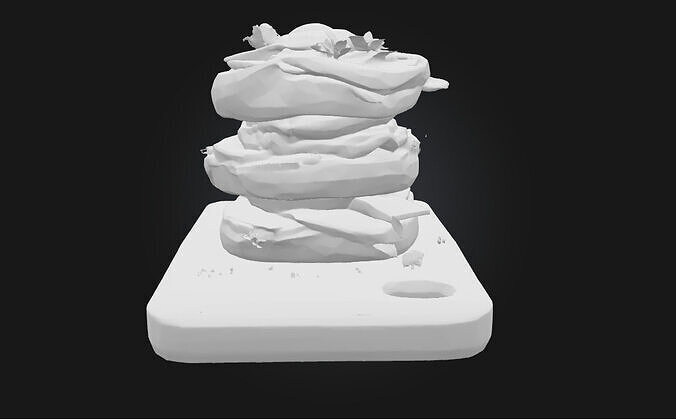 Stacked Breakfast Delight  A Tower of Morning Indulgence 3D model 7
