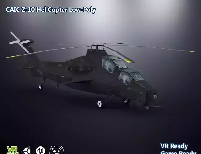 Low-Poly CAIC Z-10 Twin-Turboshaft Attack Helicopter
