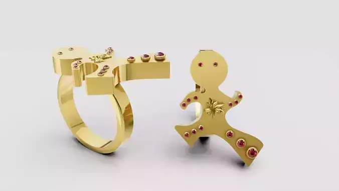 Stick Figure Ring  3D print model