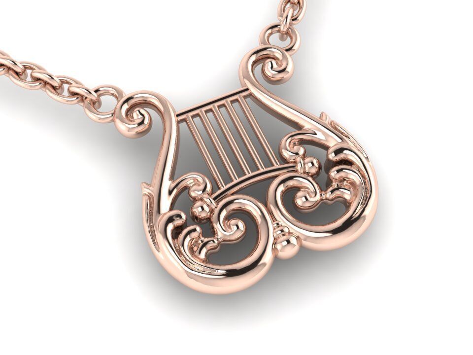 harp pendant 3D print model_2